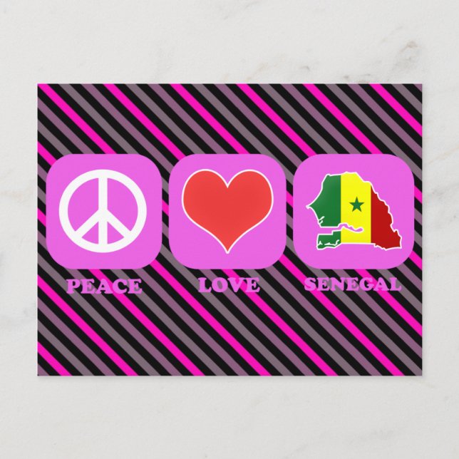 Peace Kärlek Senegal Vykort (Framsida)