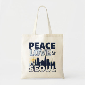 Peace Kärlek & Seoul Skyline Tygkasse