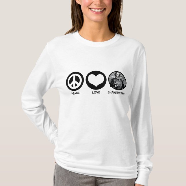 Peace Kärlek Shakespeare T-shirt (Framsida)