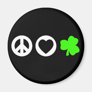 Peace Kärlek Shamrock Magnet