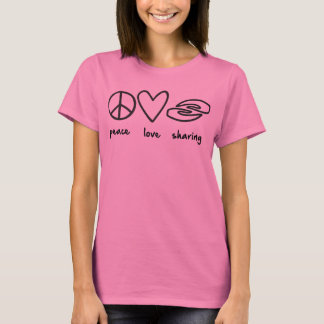 Peace Kärlek Sharing Dam Multifärgad Tie-dye Tee Shirt