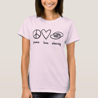 Peace Kärlek Sharing Manar Tee Shirt