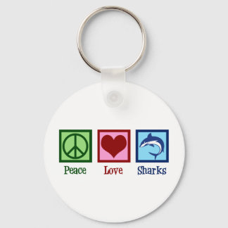 Peace Kärlek Sharks Nyckelring