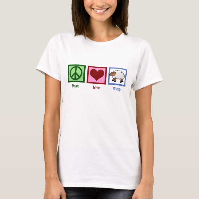 Peace Kärlek Sheep T-shirt (Framsida)