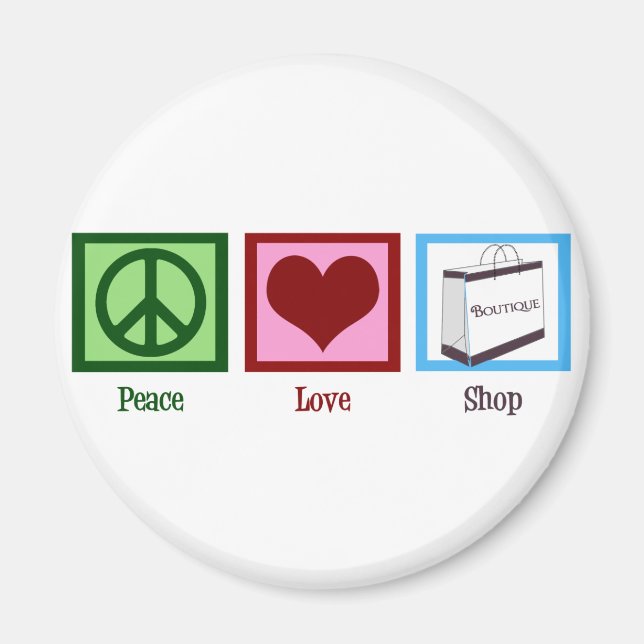 Peace Kärlek Shop Magnet (Framsidan)