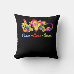 Peace Kärlek Simma Goggles Tie Dye Swimmer Swimmin Kudde