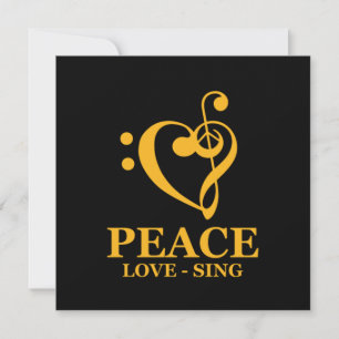 Peace Kärlek Sjunga Choir Chorus Choral Music Clef Inbjudningar