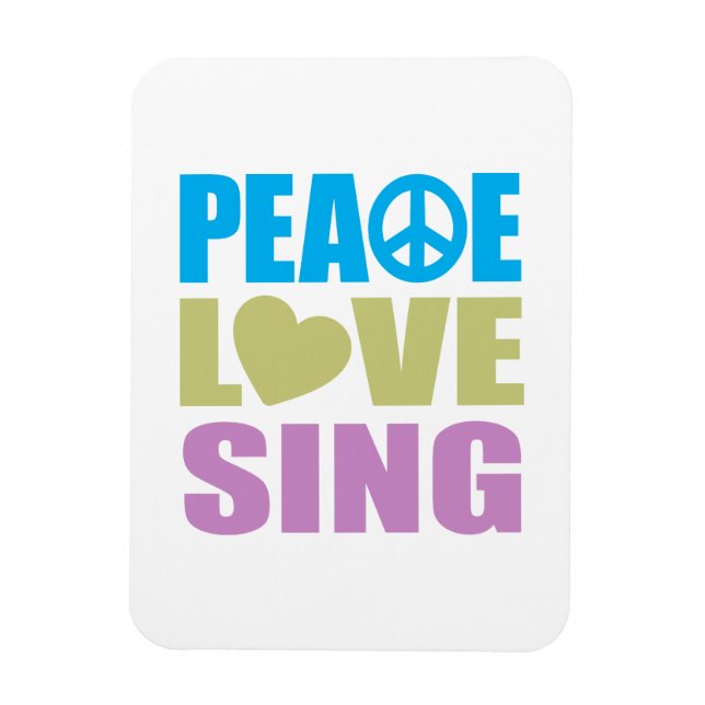 Peace Kärlek Sjunga Magnet (Vertikal)