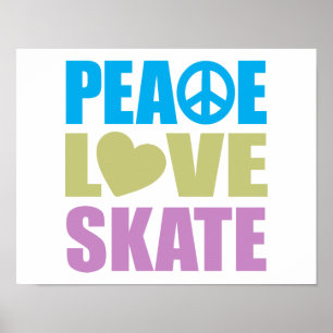 Peace Kärlek Skate Poster