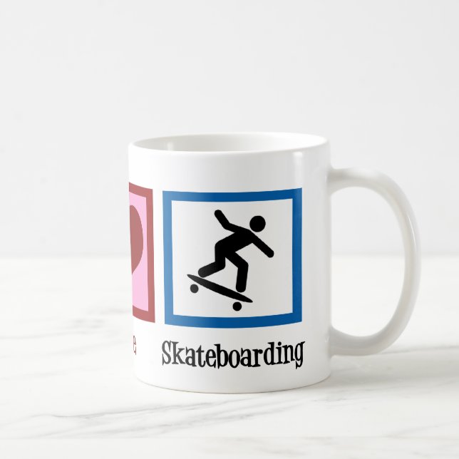 Peace Kärlek Skateboarding Kaffemugg (Höger)