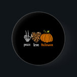 Peace Kärlek Skeleton Fall Pumpkin Leopard Hallowe Knapp<br><div class="desc">Peace Kärlek Skeleton Fall Pumpkin Leopard Halloween Women</div>
