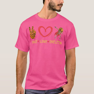 Peace Kärlek Skeleton T Shirt