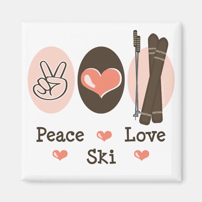 Peace Kärlek Ski Magnet (Framsidan)