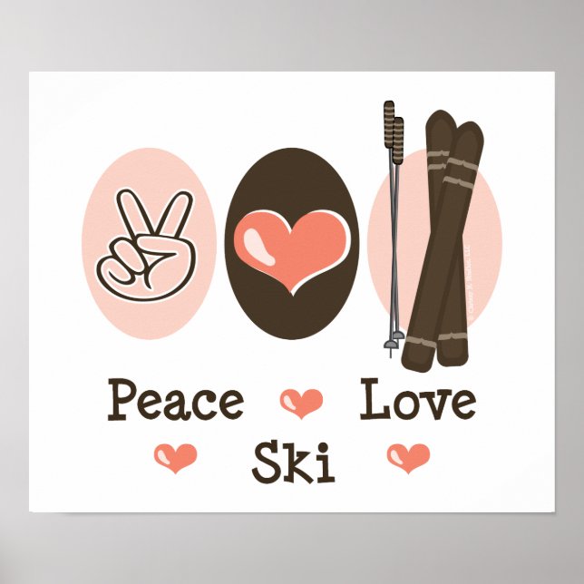 Peace Kärlek Ski Poster (Framsidan)