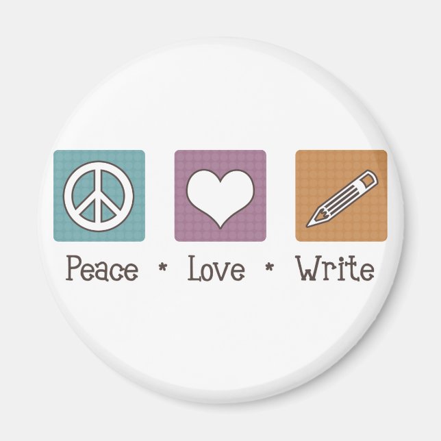 Peace Kärlek Skriva Magnet (Framsidan)