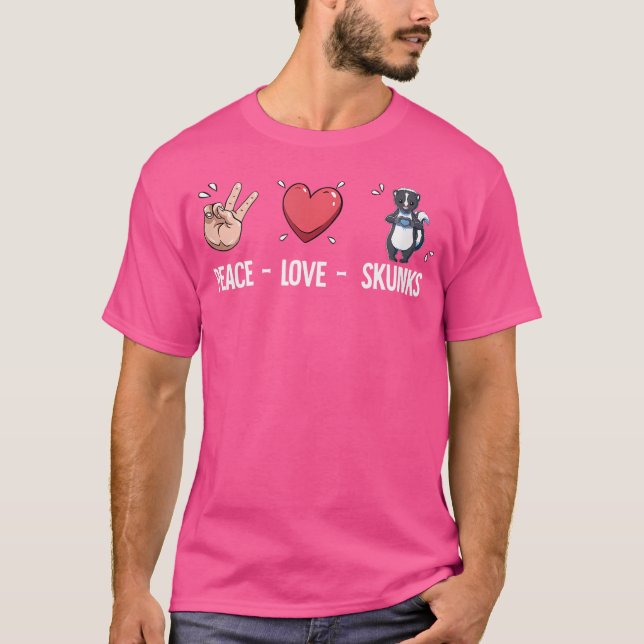 Peace Kärlek Skunks T Shirt (Framsida)