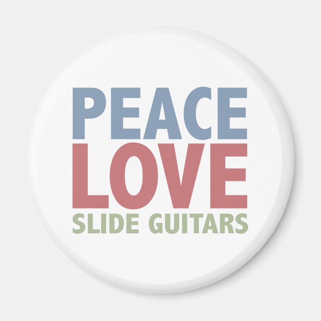 Peace Kärlek Slide Guitars Magnet (Framsidan)