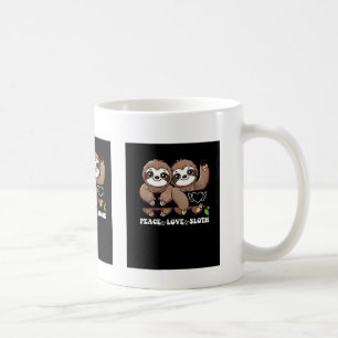 Peace Kärlek Sloth Cute Animal Älskare Kaffemugg