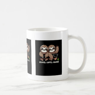 Peace Kärlek Sloth Cute Animal Älskare Kaffemugg