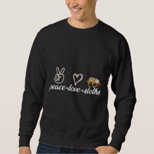 Peace Kärlek Sloth Lång Ärmad Tröja