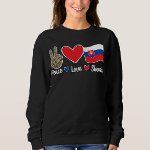 Peace Kärlek Slovakiens slovakiska slovakiska Flag T Shirt