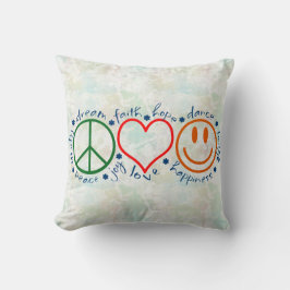 Peace Kärlek Smile Kudde