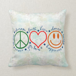 Peace Kärlek Smile Kudde