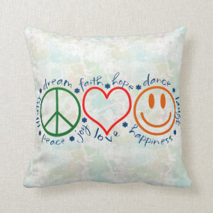 Peace Kärlek Smile Kudde