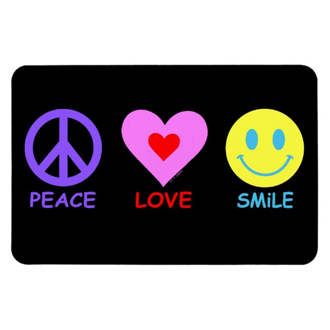 Peace Kärlek Smile Magnet (Horisontell)
