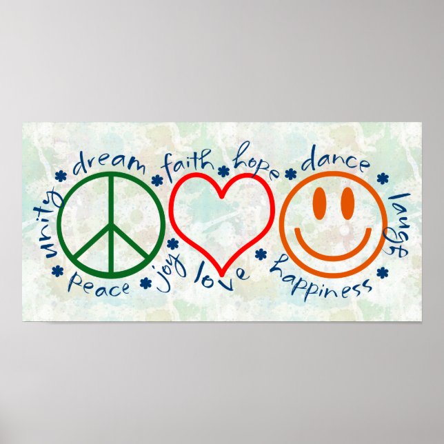 Peace Kärlek Smile Poster (Framsidan)