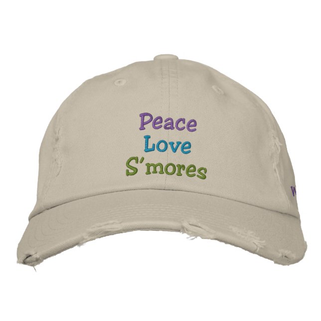 Peace Kärlek S'mores Oil City, Washington Hat Broderad Keps (Framsida)