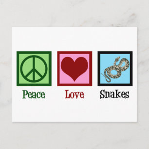Peace Kärlek Snakes Vykort