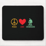Peace Kärlek Snowboarding Vintage Snowboarder 70 S Musmatta<br><div class="desc">Fredssändare Kärlek Snowboarding Vintage Snowboarder 70-årsjubileum</div>