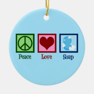 Peace Kärlek Soap Julgransprydnad Keramik