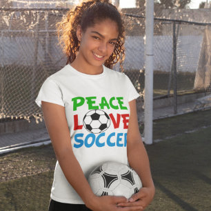 Peace Kärlek Soccer Ball Cute Sports Team Tee