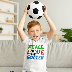 Peace Kärlek Soccer Cute Kids T-shirt