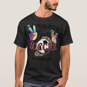 Peace Kärlek Soccer Granny Life Mamma Grandma Leop T Shirt
