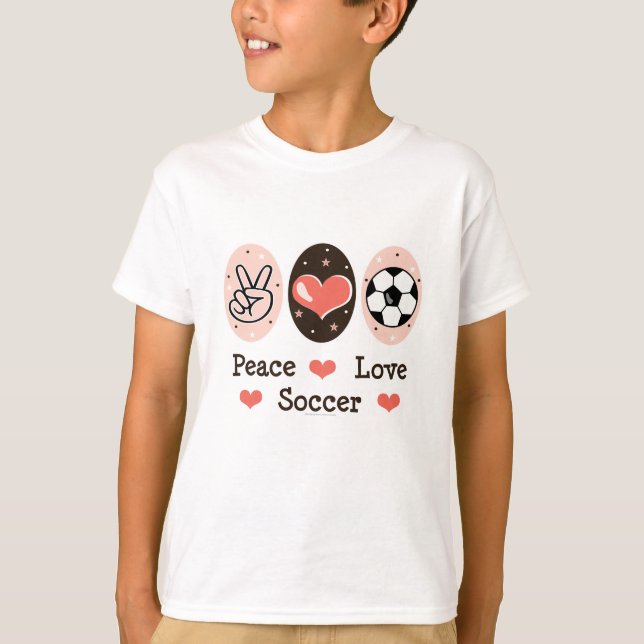 Peace Kärlek Soccer Kid Sweatshirt T-shirt (Framsida)
