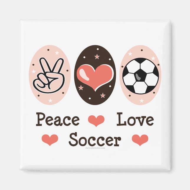 Peace Kärlek Soccer Magnet (Framsidan)