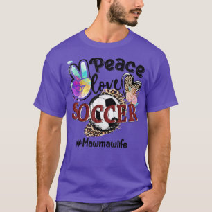 Peace Kärlek Soccer Mawmaw Life Mamma Grandma Leop T Shirt