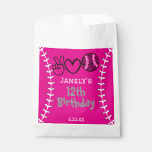 Peace Kärlek Softball Birthday