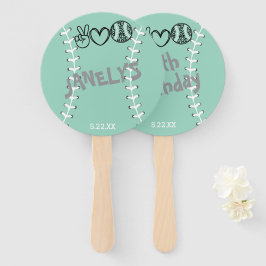 Peace Kärlek Softball Birthday