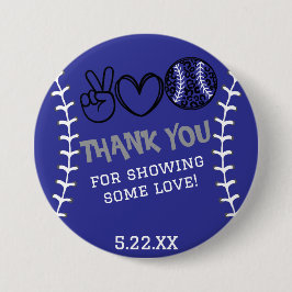 Peace Kärlek Softball Birthday Knapp