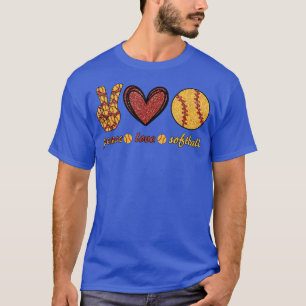 Peace Kärlek Softball Cute Softball Älskare T Shirt
