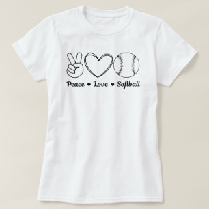 Peace Kärlek Softball Funny Quote Softball Sayed T Shirt