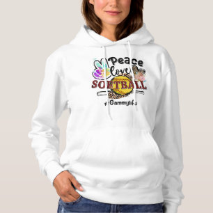 Peace Kärlek Softball Gammy Life Mamma Grandma Leo T Shirt