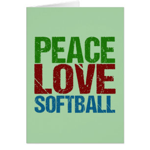 Peace Kärlek Softball Hälsningskort