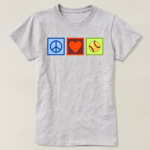 Peace Kärlek Softball T Shirt
