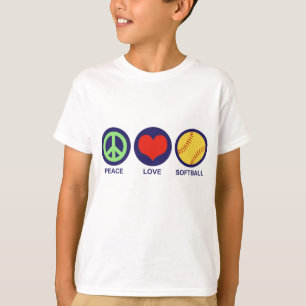 Peace Kärlek Softball T Shirt