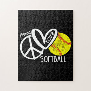 Peace Kärlek Softball Vector HIMLAR Pussel